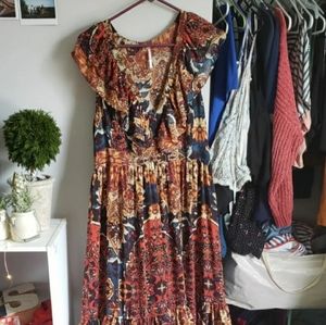 Free People Floral Flouncy Maxi Dress